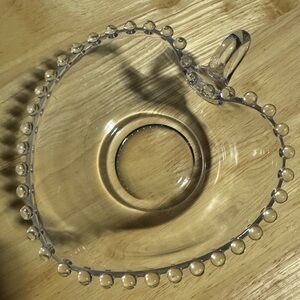 Vintage Imperial Glass Candlewick Beaded Glass Heart Bowl